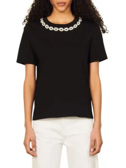 Sandro Merlin Embellished T-Shirt -Sandro Sales Shop unnamed file 10
