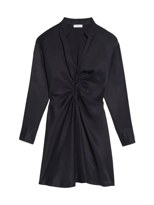 Sandro Celia Ruched Shirtdress Navy 5 Sandro Celia Ruched Shirtdress Navy - Image 3