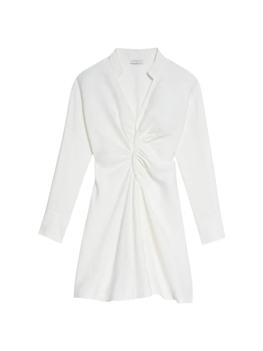 Sandro Celia Ruched Shirtdress Navy 6 Sandro Celia Ruched Shirtdress Navy - Image 4