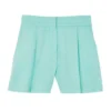 Sandro Benjamin Pleated High-Waisted Shorts Turquoise -Sandro Sales Shop unnamed file 12