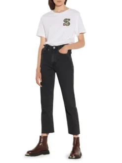 Sandro Jayn Straight-Cut Raw Edge Jeans -Sandro Sales Shop unnamed file 123