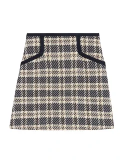 Sandro Annette Plaid Mini Skirt