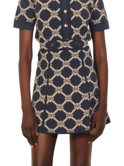Sandro Jacquard Knit A-Line Skirt