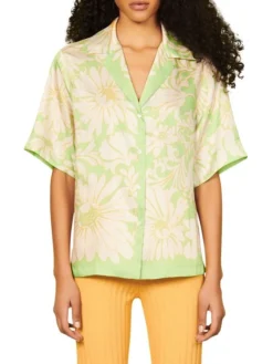 Sandro Limonade Boxy Floral Satin Shirt 8 Sandro Limonade Boxy Floral Satin Shirt -Sandro Sales Shop unnamed file 171