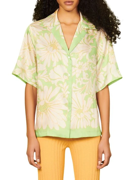 Sandro Limonade Boxy Floral Satin Shirt 5 Sandro Limonade Boxy Floral Satin Shirt - Image 3