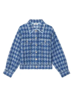 Sandro Balthazar Cropped Houndstooth Jacket