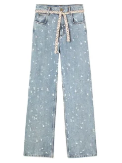 Sandro Ruthy Distressed Flared Leg Jeans