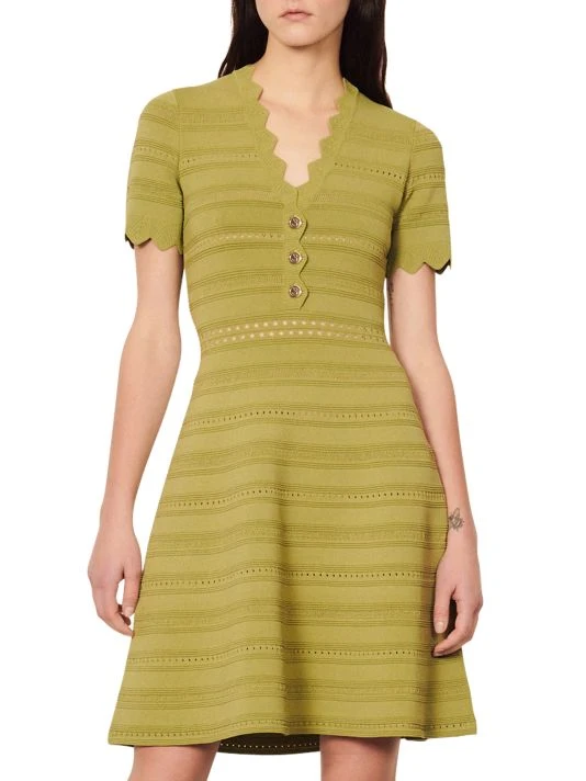 Sandro Fabienne Knit Fit-&-Flare Dress 5 Sandro Fabienne Knit Fit-&-Flare Dress - Image 3