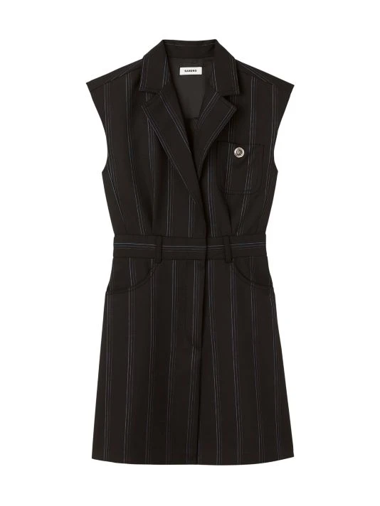 Sandro Vaiana Pinstriped Wool Dress 3 Sandro Vaiana Pinstriped Wool Dress