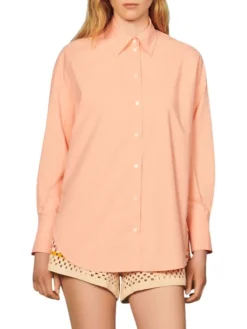 Sandro Adriana Organic Cotton Button-Up Yellow -Sandro Sales Shop unnamed file 241