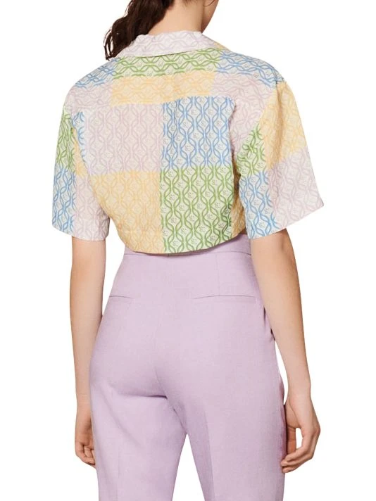 Sandro Leona Cropped Monogrammed Shirt 6 Sandro Leona Cropped Monogrammed Shirt - Image 4