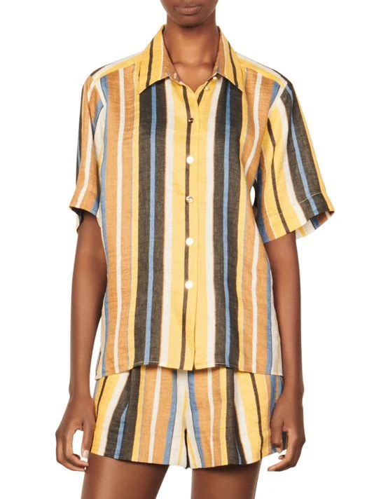 Sandro Bronx Linen-Blend Shirt 5 Sandro Bronx Linen-Blend Shirt - Image 3