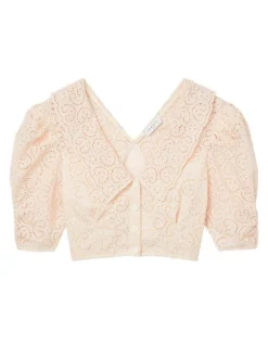 Sandro Linda Embroidered Crop Top