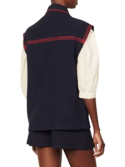 Sandro Clovis Contrast-Trim Tweed Vest -Sandro Sales Shop unnamed file 339