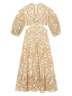 Sandro Naomi Guipure Lace Midi Dress