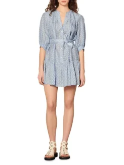 Sandro Emilion Printed Silk-Blend Dress -Sandro Sales Shop unnamed file 348