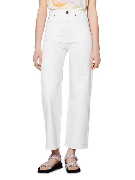 Sandro Nico Mid-Rise Straight-Leg Cropped Jeans 5 Sandro Nico Mid-Rise Straight-Leg Cropped Jeans - Image 3