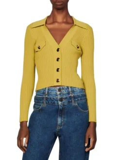 Sandro Axel Rib-Knit Cardigan -Sandro Sales Shop unnamed file 381