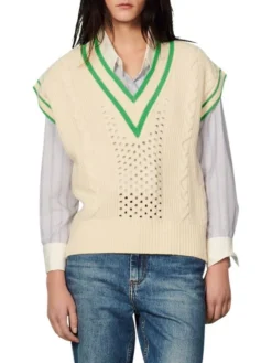 Sandro Valerian Cabled Sweater Vest -Sandro Sales Shop unnamed file 419