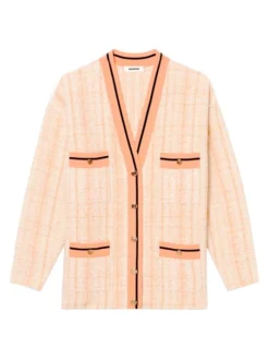 Sandro Enguerrand Stripe-Trim Cardigan