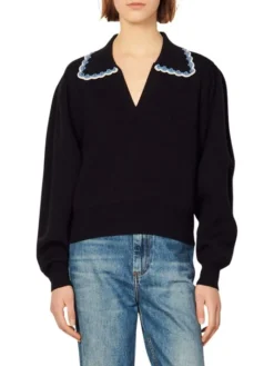 Sandro Crochet-Collar Pullover Sweater 8 Sandro Crochet-Collar Pullover Sweater -Sandro Sales Shop unnamed file 463