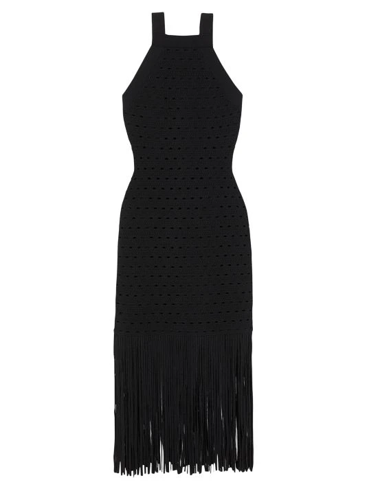 Sandro Susanne Knit Fringe-Trim Dress 3 Sandro Susanne Knit Fringe-Trim Dress