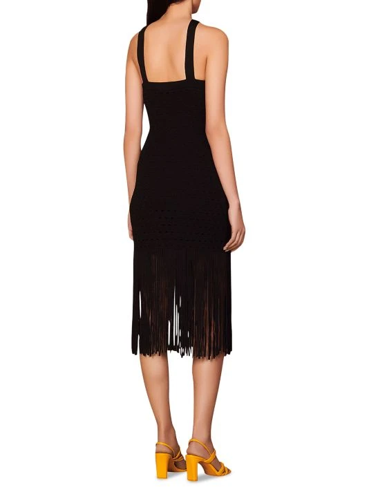 Sandro Susanne Knit Fringe-Trim Dress 5 Sandro Susanne Knit Fringe-Trim Dress - Image 3