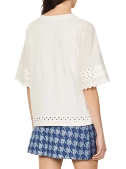 Sandro Belize Eyelet-Embellished T-Shirt -Sandro Sales Shop unnamed file 514