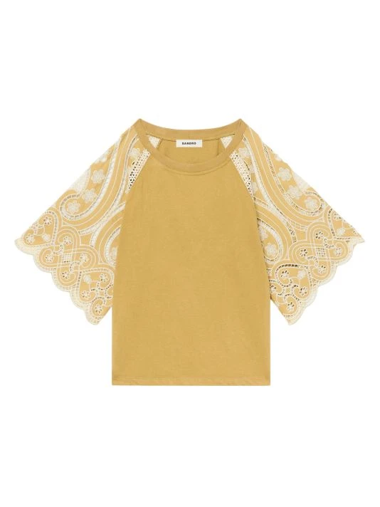 Sandro Lecci Guipure-Sleeve T-Shirt 3 Sandro Lecci Guipure-Sleeve T-Shirt