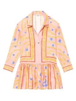 Sandro Alexiane Printed Silk Mini Dress