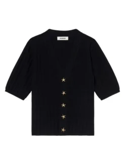 Sandro Nolan Ribbed Star Button Cardigan Off White -Sandro Sales Shop unnamed file 572