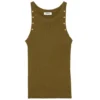 Sandro Chicago Rib-Knit Tank Top Khaki