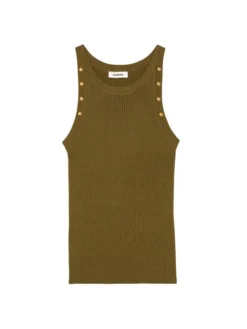 Sandro Chicago Rib-Knit Tank Top Khaki -Sandro Sales Shop unnamed file 580