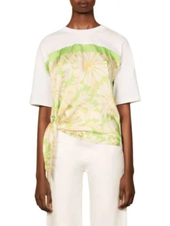 Sandro Daisy Knotted Scarf T-Shirt -Sandro Sales Shop unnamed file 583
