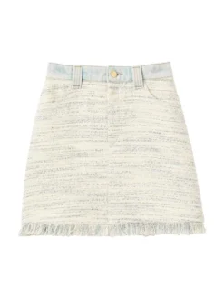 Sandro Bertille Tweed & Denim Mini Skirt