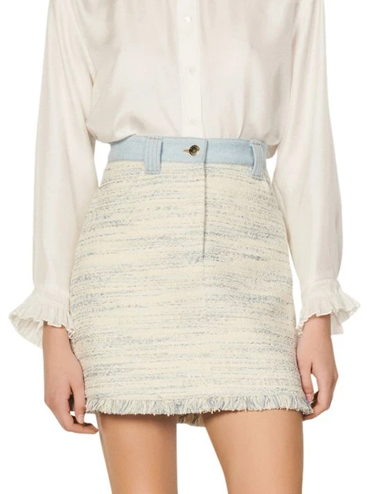 Sandro Bertille Tweed & Denim Mini Skirt 5 Sandro Bertille Tweed & Denim Mini Skirt - Image 3