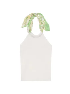 Sandro Pharell Cropped Floral Halterneck Tank