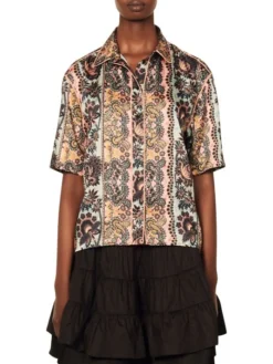 Sandro Sintra Baroque-Print Shirt -Sandro Sales Shop unnamed file 607