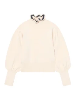 Sandro Ridane Crocheted Collar Sweater