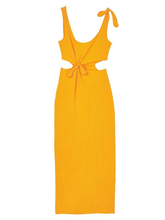 Sandro Lolie Ribbed Cut-Out Midi Dress 3 Sandro Lolie Ribbed Cut-Out Midi Dress