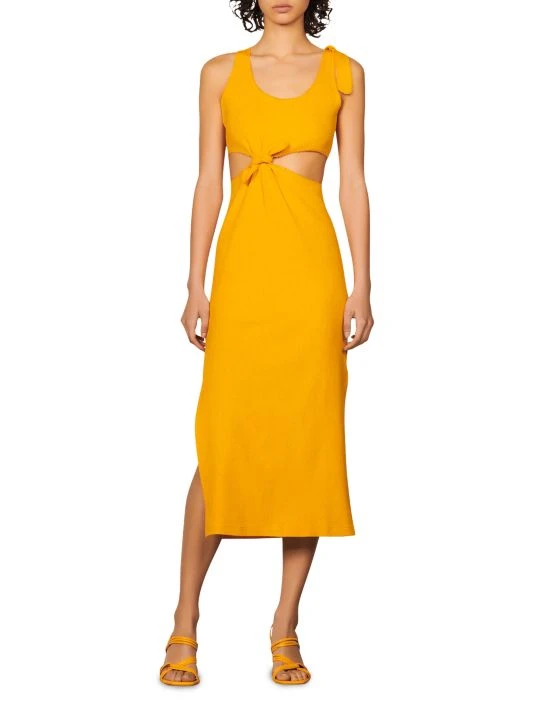 Sandro Lolie Ribbed Cut-Out Midi Dress 4 Sandro Lolie Ribbed Cut-Out Midi Dress - Image 2