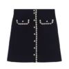 Sandro Beverly Beaded A-Line Mini Skirt Blue
