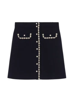 Sandro Beverly Beaded A-Line Mini Skirt Blue -Sandro Sales Shop unnamed file 661