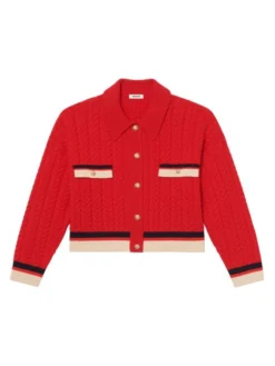 Sandro Driss Wool Cable Knit Cardigan Red 9 Sandro Driss Wool Cable Knit Cardigan Red -Sandro Sales Shop unnamed file 669