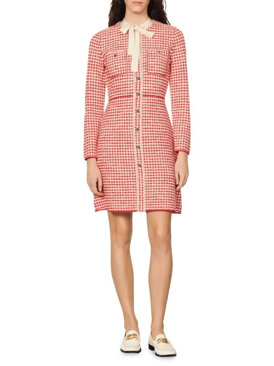 Sandro Edmee Houndstooth Tweed Dress 4 Sandro Edmee Houndstooth Tweed Dress - Image 2