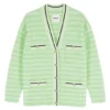 Sandro Aymar Striped Tweed Cardigan