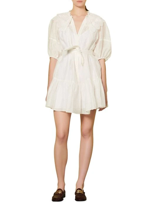 Sandro Emiliana Sheer Linen Mini Dress 4 Sandro Emiliana Sheer Linen Mini Dress - Image 2