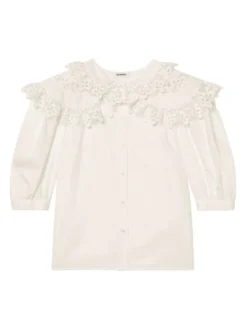 Sandro Angus Lace-Collar Blouse