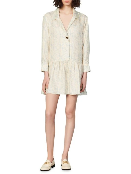 Sandro Rozie Printed Silk Dress 4 Sandro Rozie Printed Silk Dress - Image 2