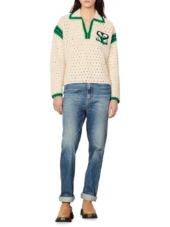 Sandro Nicolas Logo-Embroidered Crochet Sweater -Sandro Sales Shop unnamed file 731